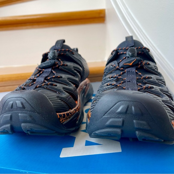 NWT Hoka Hopara Hiking Sandal Wet / Dry exploring shoe - blue graphite / orange - Picture 10 of 16